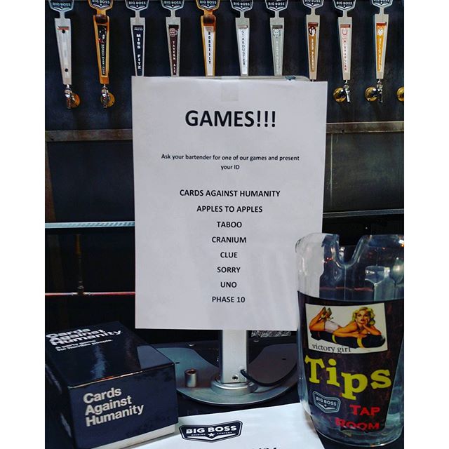 Come out to the Taproom for a fun Thursday filled with awesome craft beer, super fun games, and The Corner Venezuelan Food Truck! @big_boss_taproom #craftbeers #games #foodtrucks #eatlocal #drinklocal
